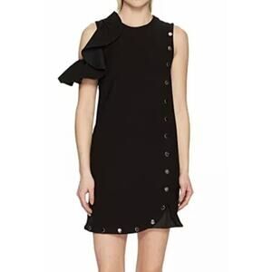 Sportmax Code Sleeveless Mini Dress‎ Button Detail Black Size 6 Quiet Luxury